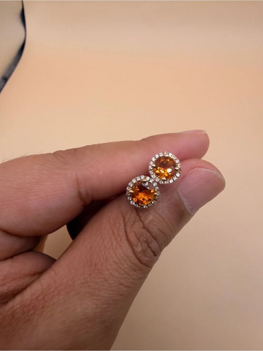 10k Yellow Gold Citrine & White Topaz Earrings. Firm Price Read Please.
